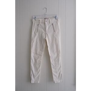 Banana Republic White Corduroy Womens Size 28 Tapered Front Zippers Pants NWT